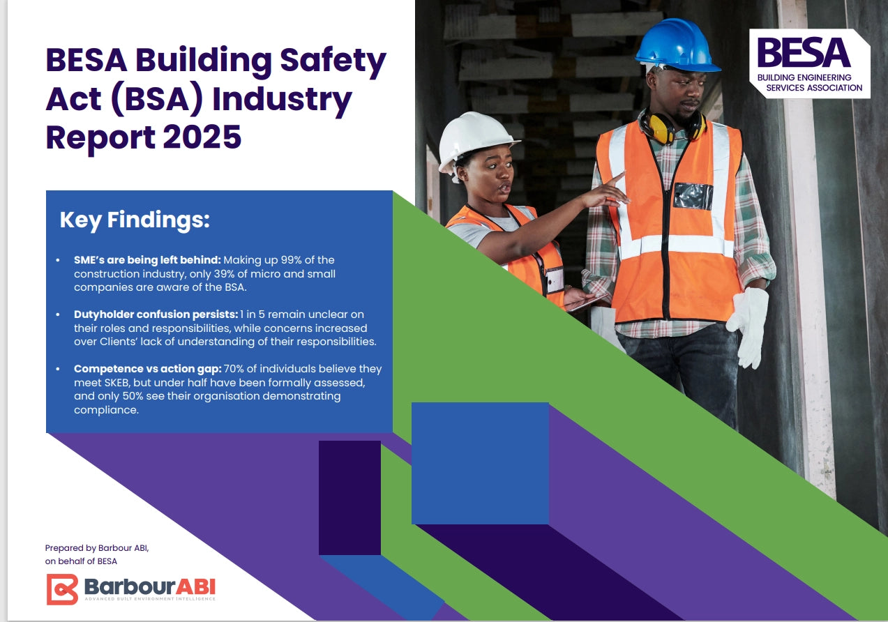 Cover of BESA’s Building Safety Act Industry Report 2025